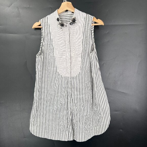 Dorothee Schumacher striped tunic art to wear top button front lagenlook 3 M - Picture 1 of 16